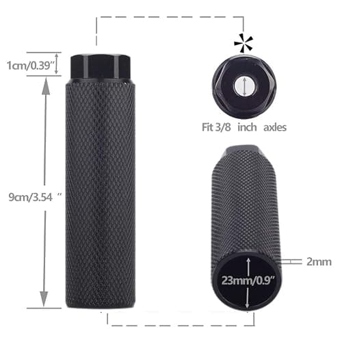 SMALLSTARIII Bike Pegs 2Pcs Aluminum Alloy Anti-Skid Lead Foot Bicycle Pegs 3/8 inch Axles thumbnail 2