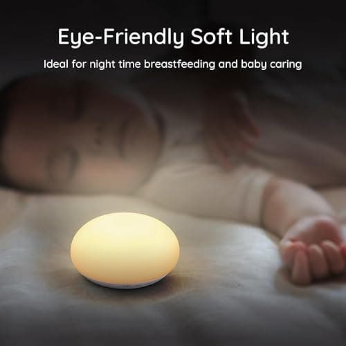 Cotabaty Baby Nachtlicht, Stilllicht für Babypflege im Kinderzimmer, Weiches BPA-freies Silikon-Touch-Control-Nachtlampe, für Stillen & Wickeln, Augenschonend, Umkehrdesign, Stufenlose Dimmfunktion thumbnail 4