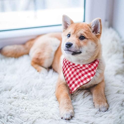 Christmas Dog Bandanas, 6PCS Plaid Holiday Dog Bandanas for Boy Girl, Washable Reversible Cotton Bibs Scarf, Adjustable Square Pet Kerchief Birthday Christmas Gift for Small to Large Dogs Puppy Cats thumbnail 7