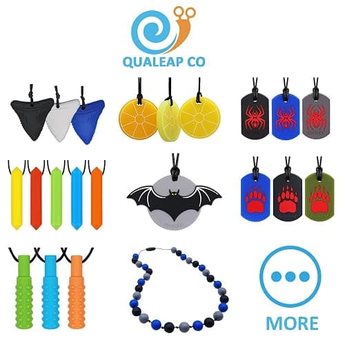 Xtra Tough (XT) Spider Sensory Chew Necklace for Kids (3 Pack) - Chewing Teething Necklace Teether Necklace Chew Toys - Designed for Chewing, Autism Sensory Teether Toy (Toughest - Aggressive Chewer) thumbnail 6