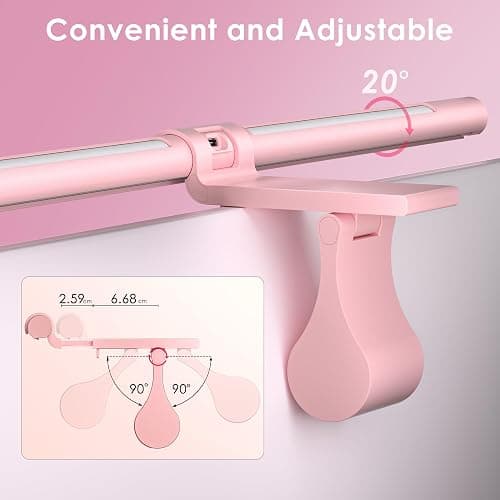 Quntis Pink Monitor Light Bar with Remote, Eye-Care No Glare, Space Saving Computer Desk Lamp As Gifts for Girls, Stepless Dimming, Modern Aesthetic Desk Light Bar for Home Office Gaming Reading thumbnail 8