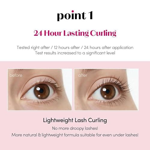 ETUDE Curl Fix Waterproof Mascara, Long-Lasting Curl, Black, 0.27 fl oz | Korean waterproof mascara, Lightweight, vegan, defined black lashes and long-lasting curl without smudging. thumbnail 9