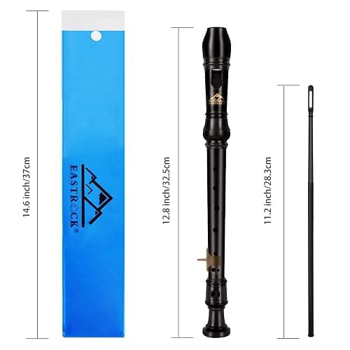 Eastrock Recorder Instrument German Style Soprano Recorder Brown 3 Pieces for Beginners with Cleaning Rod, Fingering Chart, Packing Bag, Thumb Rest - Brown thumbnail 6