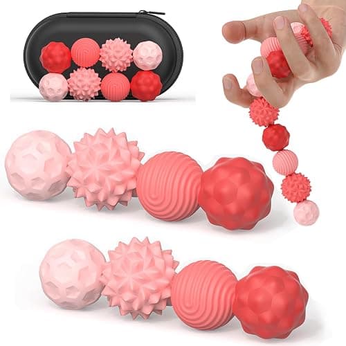 Silicone Magnetic Fidget Balls Toys, 8Pcs Attraction Textures Sensory Fidget Ball Toy with Silicone Shell for for Adults,Silent Desk Magnetic Stress Balls Fidget Toys, Stocking Stuffers for Teen Gifts - Image 1