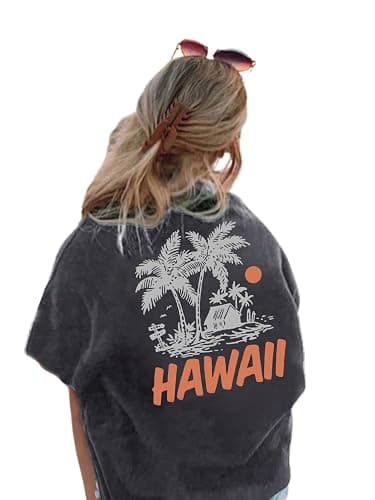 SOLY HUX Girl's Graphic Tees Short Sleeve Hawaiian T Shirt Summer Casual Vacation Tops thumbnail 2