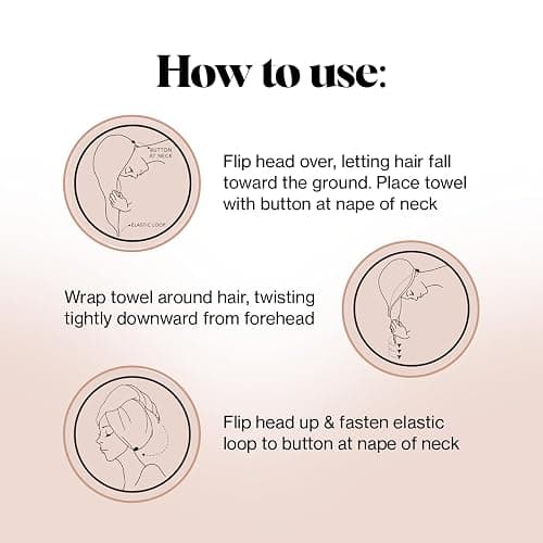 Kitsch Microfiber Hair Towel Wrap for Women - Super Absorbent Hair Drying Towel - Quick Dry, Anti-Frizz - for Long & Short, Wet & Curly Hair - Blush thumbnail 5