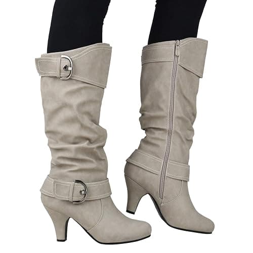 SCARPE VITA Damen Schnürstiefel Plateau Stiefel Retro Leder-Optik 157002 Creme Schnallen 38 thumbnail 7