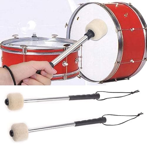 BYUTFA Bass Drum Mallet Drumstick Wool Felt for Head Percussion Instrument Mallets Timpani Stick with Stainless Steel Handle 1 thumbnail 2