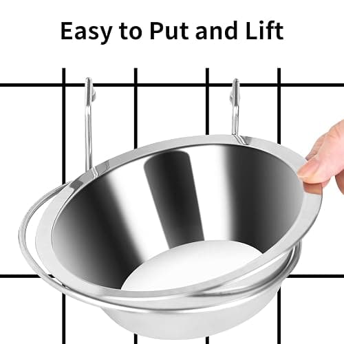 Fri4Free 2PCS 8oz Stainless Steel Hanging Kennel Water Bowls | Easy to Use, No Spill, Fits Small Crate Kennel Cage Catio, For Dogs Puppies Cats Small Pet, Food & Water Feeding Holder thumbnail 5