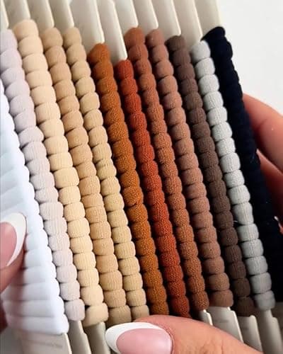 Heliums Thin Seamless Hair Ties - Dark Ginger - 6mm Nylon No Damage Ponytail Holders, 1.75 Inch, Medium Hold for Thin to Normal Hair - 18 Pack thumbnail 7