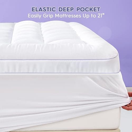 ABENE Twin Size Dual Layer 3 Inch Memory Foam Mattress Topper, 2 Inch Gel Memory Foam Plus 1 Inch Down Alternative Pillowtop Mattress Pad Cover, Thick Soft Bed Topper Support for Back Pain thumbnail 5