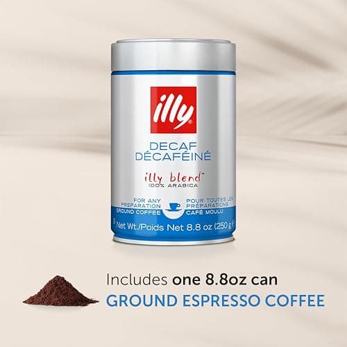 illy Ground Coffee Espresso - 100% Arabica Coffee Ground – Classico Decaf Roast - Notes of Caramel, Toasted Bread & Chocolate - Rich Aromatic Profile - Precise Roast - No Preservatives – 250g thumbnail 4