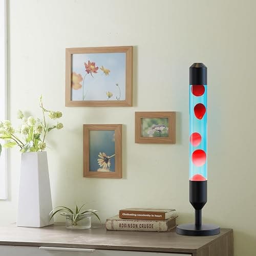 Kyzfy 24.4-Inch Relaxing Liquid Motion Lamps,Magma Lamps, Home Decor Living Room Office Bedroom Lamp ((Red Wax Blue Water/Black)) thumbnail 3