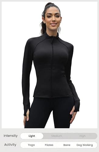Waitfairy Zip Up Jackets for Women Yoga Gym Top Running Workout Jackets for Woman Track Jacket Women with Thumb Holes thumbnail 8
