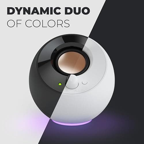 Creative Pebble SE Minimalist 2.0 USB-C Powered PC Speakers with RGB Lighting​, 3.5 mm AUX-in, Up to 4.4W RMS Power for Computers and Laptops (Black) thumbnail 4