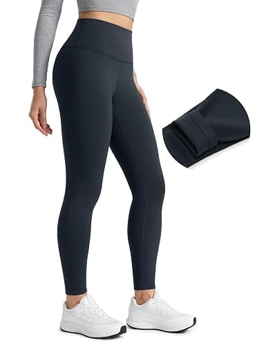CRZ YOGA Matte Fleece Lined Leggings 28'' - Thermal Casual Lounge Workout Womens Yoga Full Length Pants Winter Warm - Image 1