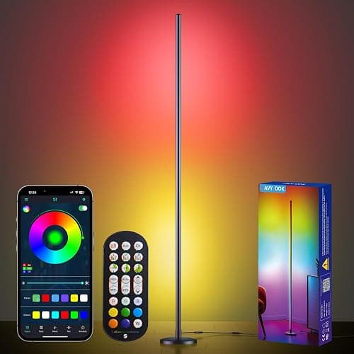 NAVYLOOK Modern Floor Lamp, Smart RGB LED Floor Lamp with App & Remote Control, 16 Million Colors & 200+ Scene Modes, Corner Lamp with Timer and Music Sync, Standing lamp for Bedroom Home Decor - Image 1
