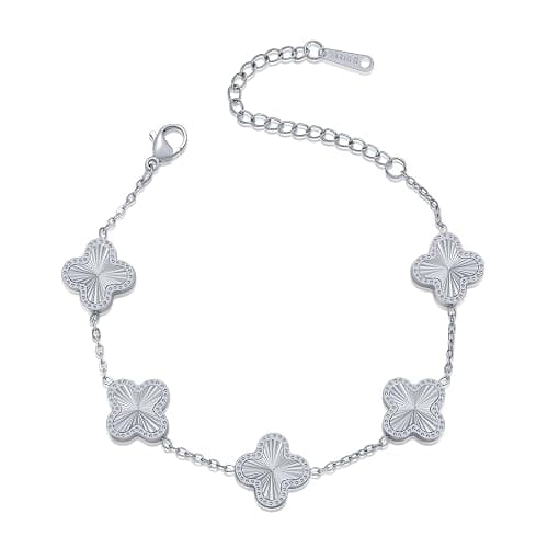 AIPPK 18K Gold Plated Clover Bracelet Dupes Gold Lucky Bracelet for Women Flower Four Leaf Bracelets Danity Jewelry Gifts for Women - Image 1