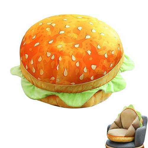 Cheeseburger Pillow That Opens, Burger Pillow That Opens for Your Head, Hamburger Pillow Head Inside (Hamburg) - Image 1