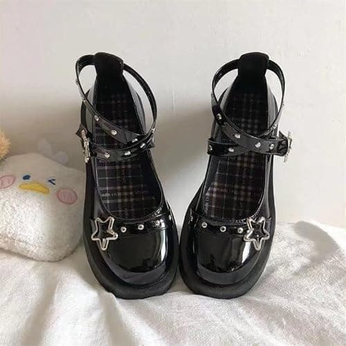 Women's Mary Jane Pumps - Chunky Heel Goth Platform Lolita Shoes - Round Toe Ankle Oxfords thumbnail 7