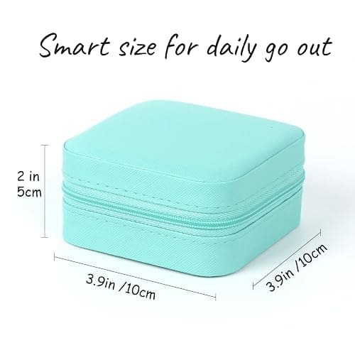 MFXIP Travel Jewelry Case Small Jewelry Box Jewelry Organizer Storage Case Portable PU Leather Mini Jewelry Travel Case for Girls Womens Earring, Necklace, Rings,Bracelets thumbnail 3