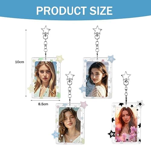 XFSRG 4 Stück Photocard Holder Entzückend Stern Kartenhülle Transparent Katseye Kartenhalter Sammelkarten für Ausweis Idol Photo Display und Buskarte thumbnail 3