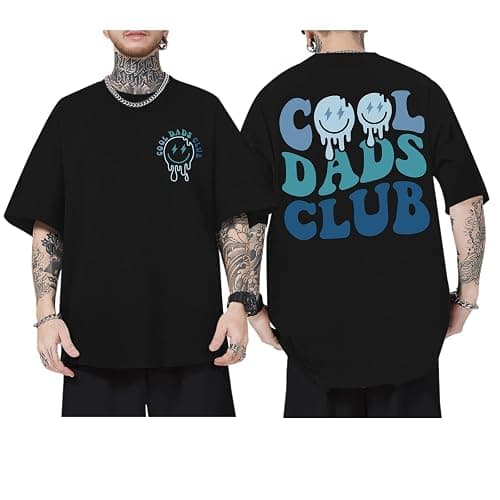 Lubpow Dad Shirt Cool Dads Club Tshirt for Men Oversized Daddy T-Shirts Funny Letter Graphic Printed Tees Father's Day Tops - Image 1