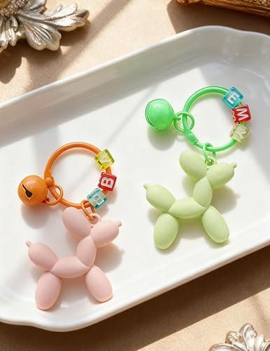 FANEVER Jelly Balloon Dog Keychain Bulk for Women Teen Girls Cute Designer Bag Charm for Backpack Purse Tote Handbag Bookbag thumbnail 7