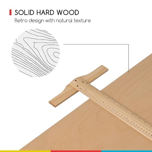 MEEDEN Wood Adjustable Drafting Table: 35.5" x 23.5" Art Drawing Desk with Various Height and Tiltable - Rustic Artist Desk with Pencil Ledge and Ruler for Writing Reading Graphic Design thumbnail 6