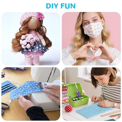 Aucuu 7er Set Baumwollstoff Paket, 50 x 50cm Stoffe zum Nähen, Patchwork Stoffe, Patchwork zum Quilten, Stücke Paket zum Quilten, DIY Basteln Handwerken, Puppenkleidung thumbnail 9