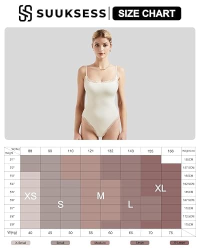 SUUKSESS Women Square Neck Lace Bodysuit Sleeveless Spaghetti Strap Tank Top thumbnail 5