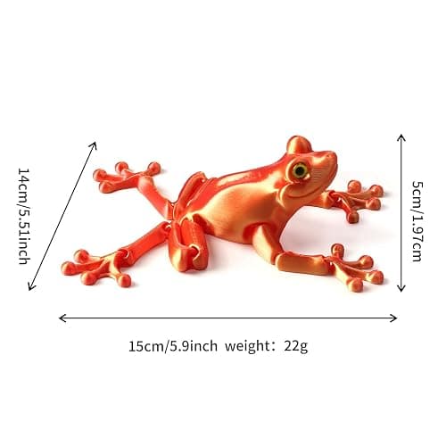 WUALAIER Frog Toys 3D Printed - Realistic Jumping Frog Model with Movable Joints, STEM Educational Animal Toys， PLA Material, Science Classroom & Collectible Decor thumbnail 3