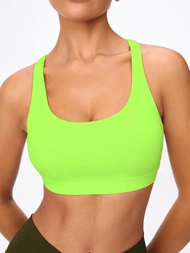 Omwilddo Women's Strappy Sports Bras Light Compression Crop Criss Cross Back Padded Workout Yoga Bra Supportive U Neckline thumbnail 4