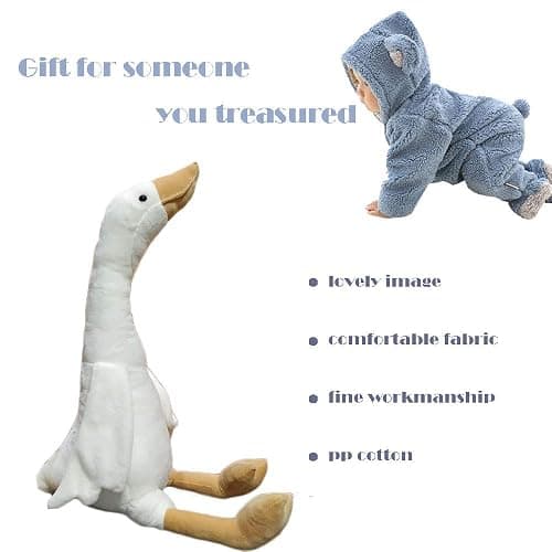 CHELEI2019 15.7" Swan Stuffed Animal,Goose Plush White Stuffed Animal Toy | Gifts for Kids thumbnail 3