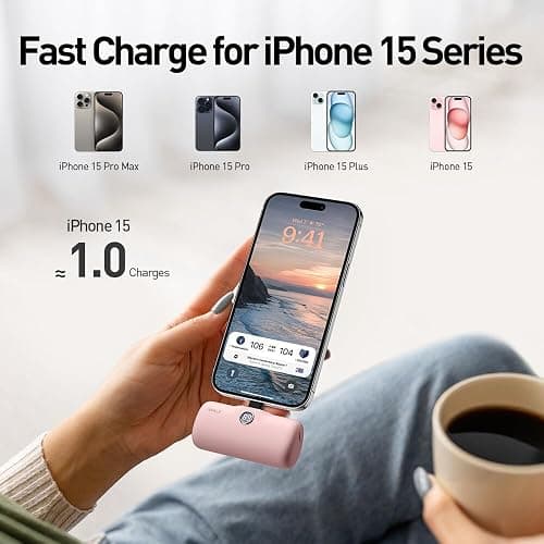 iWALK USB-C Portable Charger for iPhone 15/16, Mini 20W 4,800mAh Wireless Power Bank Fast Charging Travel Battery Pack Compatible with iPhone 16/15/15 Plus/15 Pro/15 Pro Max, Andriod Phone Samsung - Pink thumbnail 4