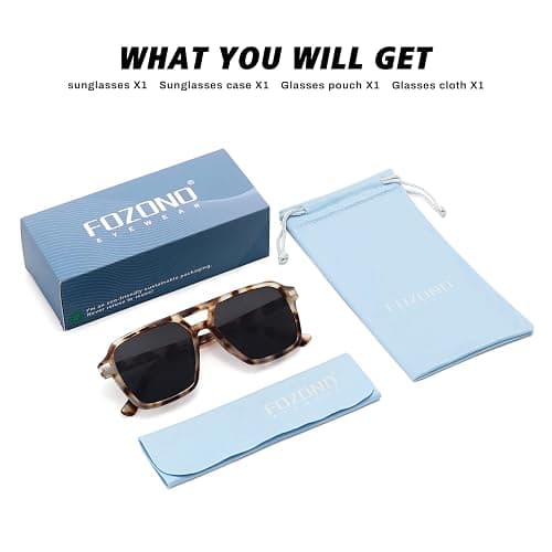 Fozono Retro Aviator Sunglasses for Women Men Trendy Classic Square 70s 80s 90s Vintage Shades Double Bridge Aviators FZN813 thumbnail 6