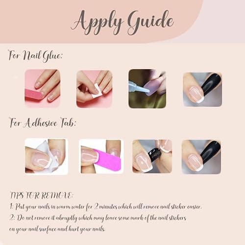 BABALAL Brown Pink Press on Nails Medium Almond Fake Nails Polka Dot Glue ons Design Trendy Cute Acrylic 24Pcs Squoval Full Cover False Nails thumbnail 6