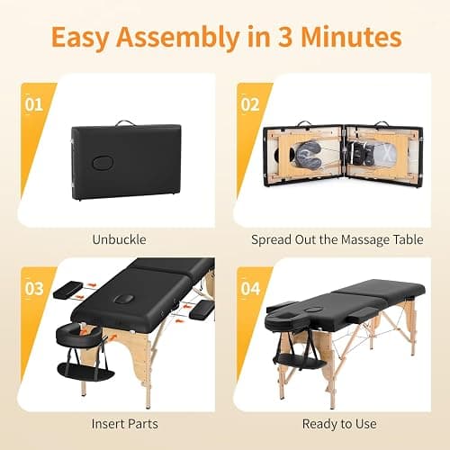 BestMassage Massage Bed Portable Massage Table 24 inch Wide Lash Bed Height Adjustable 2 Folding Spa Table with Non-Woven Bag for Spa Footmassage Facial CareSpa Tattoo thumbnail 4
