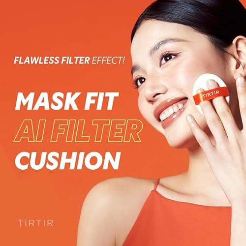 TIRTIR Mask Fit Ai Filter Cushion Foundation | AI-Like Semi-Matte Finish - Up to 72-Hour Medium to Full Coverage Korean BB Cushion Make up Beauty, #45W Chestnut, 0.63 Fl Oz thumbnail 2