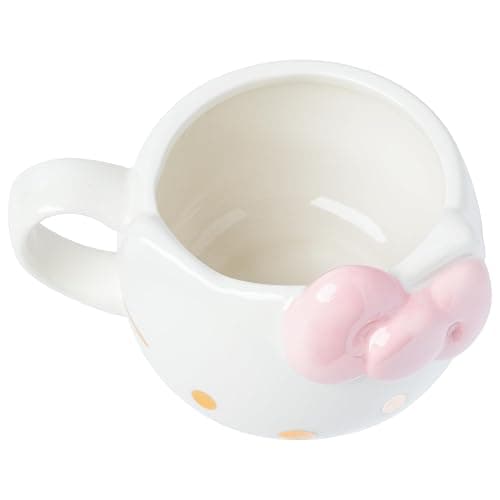 Silver Buffalo Sanrio Hello Kitty Light Pink Bow and Rose Gold Ceramic 3D Sculpted Mug, 20 Ounces thumbnail 5