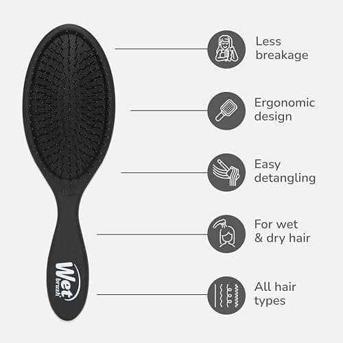 Wet Brush Original Detangler Hair Brush, Black Frost - Ultra-Soft IntelliFlex Bristles - Detangling Brush Glides Through Tangles For All Hair Types (Wet Dry & Damaged Hair) - Women & Men thumbnail 3