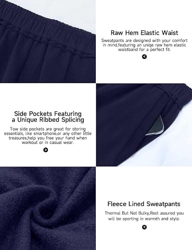HeSaYep Womens Fleece Lined Sweatpants Wide Leg Baggy Thermal Lounge Pants Raw Hem Elastic Waist Oversized Sweat Pants thumbnail 3