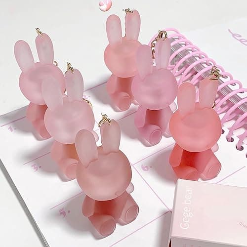 6 Colors Velvet Matte Liquid Lipstick set, Cute Rabbit Lip Glaze 2 in 1 Key Chain Lip Gloss Lip Stain, Waterproof Non-Stick Cup Long Lasting Lip Clay Cute Lip Makeup for Girls thumbnail 7