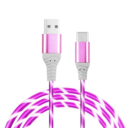 USB C Charger Cable 2M 60W Light Up Type C Cable Fast Charging Lead Braided | USB A to USB C Support Data Transmission for iPhone Samsung Galaxy S24 S23 Note 10 Pixel 7 iPad Switch PS5 - Image 1