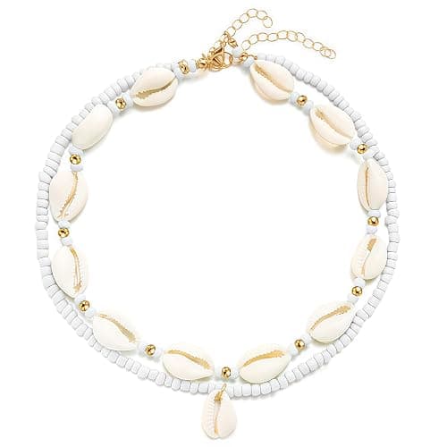 Nackiy Handmade Sea Shell Necklace for Women Summer Adjustable Natural Shell Collar Necklace - Image 1