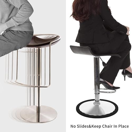 4 Pack Bar Stools Leg Protectors Ring, Non Slip Silicone Chair Leg Floor Protector, Pads Bottom Protect Wooden Floor No Scratches No Noise Anti-Slip, Stretchable Fits 16.5" to 18.5" Chair Base, Black thumbnail 3