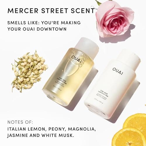 OUAI Fine Shampoo and Conditioner Set - Sulfate Free Shampoo and Conditioner for Women & Men - Made with Keratin, Marshmallow Root, Shea Butter & Avocado Oil - Free of Parabens & Phthalates (10 Fl Oz) thumbnail 6