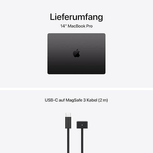 Apple MacBook Pro 14,2" Laptop mit M5 Chip, 10-Core CPU, 10-Core GPU: Entwickelt für Apple Intelligence, Liquid Retina XDR Display, 16GB gemeinsamer Arbeitsspeicher, 512GB SSD Speicher; Space Schwarz thumbnail 6