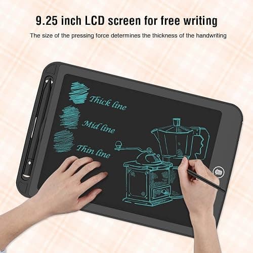 [2 Pack] TIQUS 9.25 Inch LCD Writing Tablet Pad Ewriter Electronic Board and MeMO Notes for and Adults at Home School and Office Middle Stylus [Black] thumbnail 6