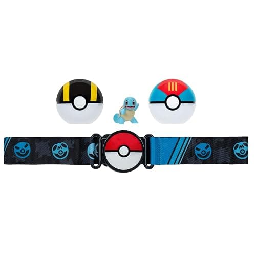 Jazwares Pokemon Squirtle Clip ‘N’ Go Belt Set - 2-Inch Squirtle Battle Figure with Clip ‘N’ Go Belt Plus Ultra and Lure Ball Accessories | Includes theme belt and 2-inch squirtile battle figure with Ultra Ball and Lure Ball accessories thumbnail 2